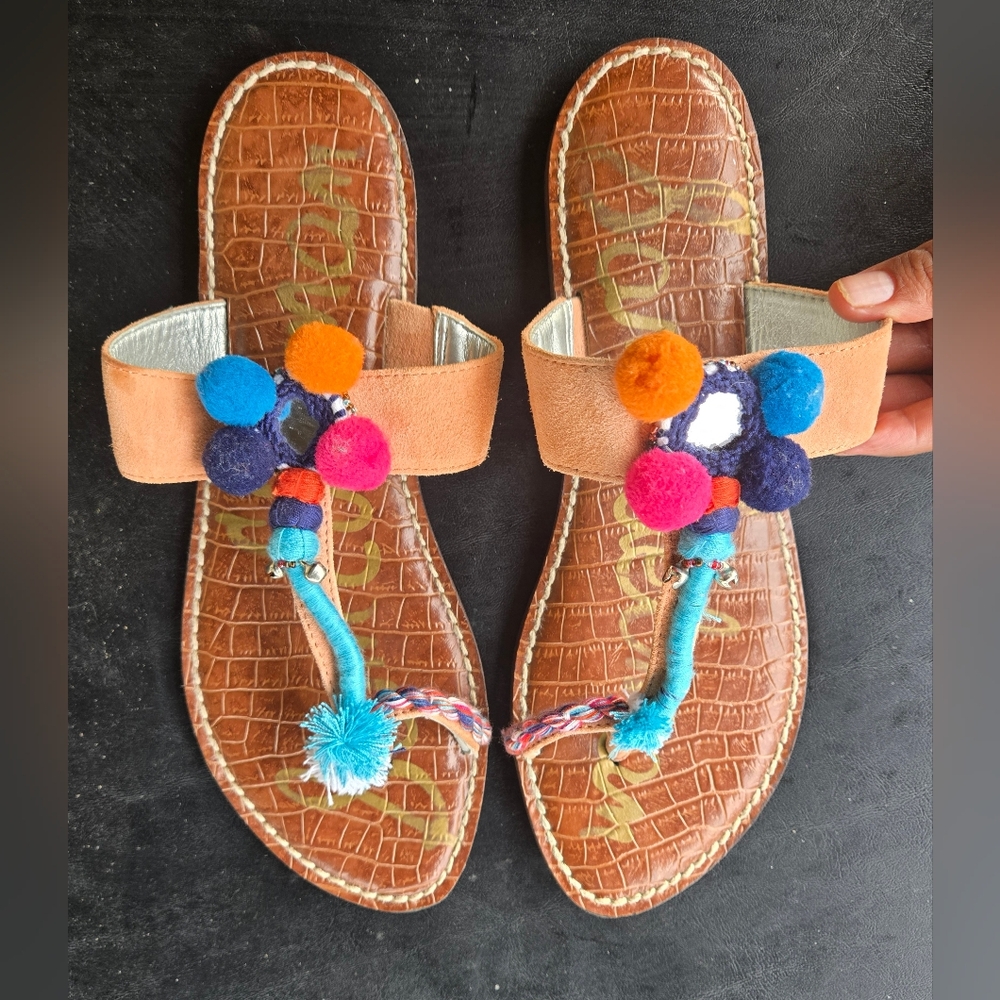 Sam‎ Edelman Blue and Brown Sandals with Bohemian Flair